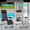 Infinity Zero Gravity Chair with Pad, Patio Chairs with Pillow and Utility Tray Adjustable Folding Recliner for Deck,Patio,Beach,Yard,Grey