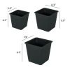 6.3" Square Nursery Plant Pot - Garden Plastic Pots with Drainage (5-Pack)