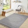 NAAR Guros Collection 4X6 Gray/White /Medallion Indoor/Outdoor Area Rug