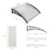 100 x 80 cm  Household Application Door & Window Rain Cover Eaves Canopy White & Black Bracket