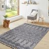 NAAR Guros Collection 6X9 White/Gray /Traditional Indoor/Outdoor Area Rug