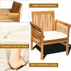 4 Pieces Outdoor Acacia Wood Sofa Furniture Set