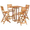 5 Piece Outdoor Bar Set Solid Wood Acacia