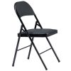 4pcs Elegant Foldable Iron & PVC Chairs for Convention & Exhibition Black