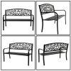 50" Outdoor Welcome Backrest Cast Iron&PVC Bench