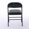 4pcs Elegant Foldable Iron & PVC Chairs for Convention & Exhibition Black