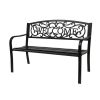 50" Outdoor Welcome Backrest Cast Iron&PVC Bench