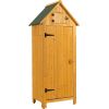 30.3"L X 21.3"W X 70.5"H Outdoor Storage Cabinet Tool Shed Wooden Garden Shed Natural