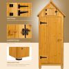 30.3"L X 21.3"W X 70.5"H Outdoor Storage Cabinet Tool Shed Wooden Garden Shed Natural