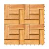 Rayna Yellowish Brown Acacia Interlocking Wooden Decktile (Set of 10 Tiles)