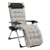 Infinity Zero Gravity Chair with Pad, Patio Chairs with Pillow and Utility Tray Adjustable Folding Recliner for Deck,Patio,Beach,Yard,Grey