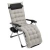 Infinity Zero Gravity Chair with Pad, Patio Chairs with Pillow and Utility Tray Adjustable Folding Recliner for Deck,Patio,Beach,Yard,Grey