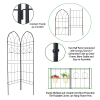 2 Pack Metal Garden Trellis 78.7" x 19.7" Rustproof Trellis for Climbing Plants Outdoor Flower Support Black