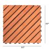 Dashiell 12-Diagonal Slat Eucalyptus Interlocking Deck Tile (Set of 10 Tiles)