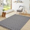 NAAR Guros Collection 8X10 Grey/White /Geometric Indoor/Outdoor Area Rug