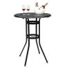 32*32*41" Outdoor Patio Cast Aluminum Round Bar Table