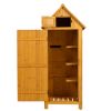 30.3"L X 21.3"W X 70.5"H Outdoor Storage Cabinet Tool Shed Wooden Garden Shed Natural