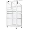 TOPMAX 62inch Height Wood Large Greenhouse Balcony Portable Cold Frame with Wheels and Adjustable Shelves for Outdoor Indoor Use, White