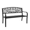 50" Outdoor Welcome Backrest Cast Iron&PVC Bench