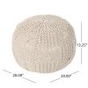 Bordeaux Knitted Cotton Round Pouf, Beige