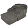 79.9" Outdoor Sunbed with Adjustable Canopy; Double lounge; PE Rattan Daybed; White Wicker; Gray Cushion