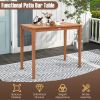 48 Inch x 24 Inch Rectangular Outdoor Eucalyptus Wood Bar Table for 4 People