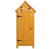 30.3"L X 21.3"W X 70.5"H Outdoor Storage Cabinet Tool Shed Wooden Garden Shed Natural