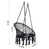 Hammock Chair Macrame Swing Max 330 Lbs Hanging Cotton Rope Hammock Swing Chair for Indoor and Outdoor