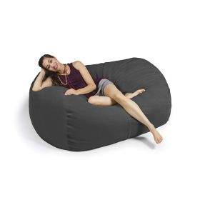 Jaxx 5.5 Foot Lounger Bean Bag Loveseat (Color: Charcoal)