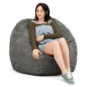 Jaxx Saxx 4 Foot Round Bean Bag w/ Removable Cover (Color: Charcoal)