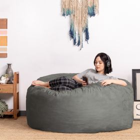 Jaxx Saxx 5 Foot Large Bean Bag w/ Removable Cover (Color: Charcoal)