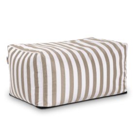 Jaxx Leon Outdoor Bean Bag Ottoman (Color: Taupe Striped)