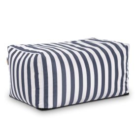 Jaxx Leon Outdoor Bean Bag Ottoman (Color: Navy Striped)