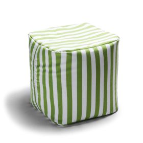 Jaxx Luckie Outdoor Patio Bean Bag Ottoman (Color: Lime Striped)