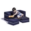 Jaxx Zipline Modular Kids Loveseat & Ottomans