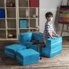 Jaxx Zipline Modular Kids Loveseat & Ottomans