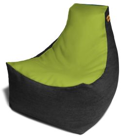 Jaxx Pixel Gamer Bean Bag Chair, Premium Vinyl / Dark Denim (Color: Green)