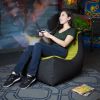 Jaxx Pixel Gamer Bean Bag Chair, Premium Vinyl / Dark Denim