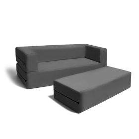 Jaxx Zipline Big Kids Modular Sofa & Ottoman (Color: Charcoal)