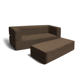 Jaxx Zipline Big Kids Modular Sofa & Ottoman (Color: Chocolate)