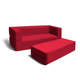 Jaxx Zipline Big Kids Modular Sofa & Ottoman (Color: Cherry)