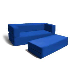 Jaxx Zipline Big Kids Modular Sofa & Ottoman (Color: Blueberry)