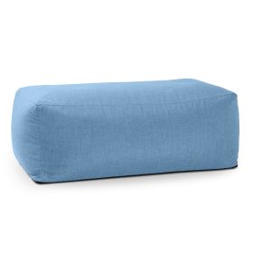 Coza Ottoman - Large Outdoor Pouf & Footrest - Sunbrella (Color: Ocean Blue)