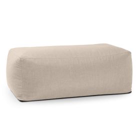 Coza Ottoman - Large Outdoor Pouf & Footrest - Sunbrella (Color: Flax)