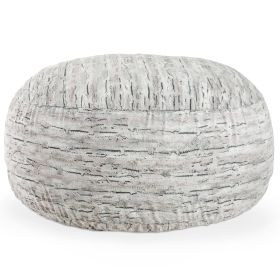 Jaxx Saxx 6 Foot Giant Bean Bag Chair- Luxe Faux Fox Fur (Color: Silver Fox)