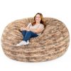 Jaxx Saxx 6 Foot Giant Bean Bag Chair- Luxe Faux Fox Fur