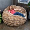 Jaxx Saxx 6 Foot Giant Bean Bag Chair- Luxe Faux Fox Fur