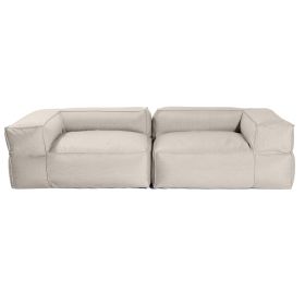 Baya Outdoor Modular Loveseat - Luxurious Soft Seating for Poolside or Hospitality (Color: Silver)