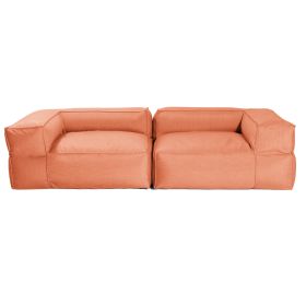 Baya Outdoor Modular Loveseat - Luxurious Soft Seating for Poolside or Hospitality (Color: Coral)