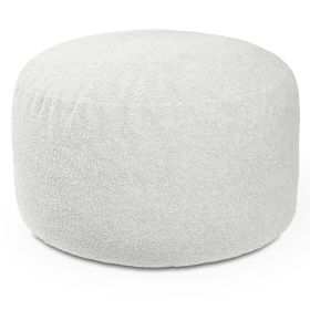 Jaxx Saxx Shearling Faux-Lamb 4 Ft Large Round Bean Bag (Color: Cloud)